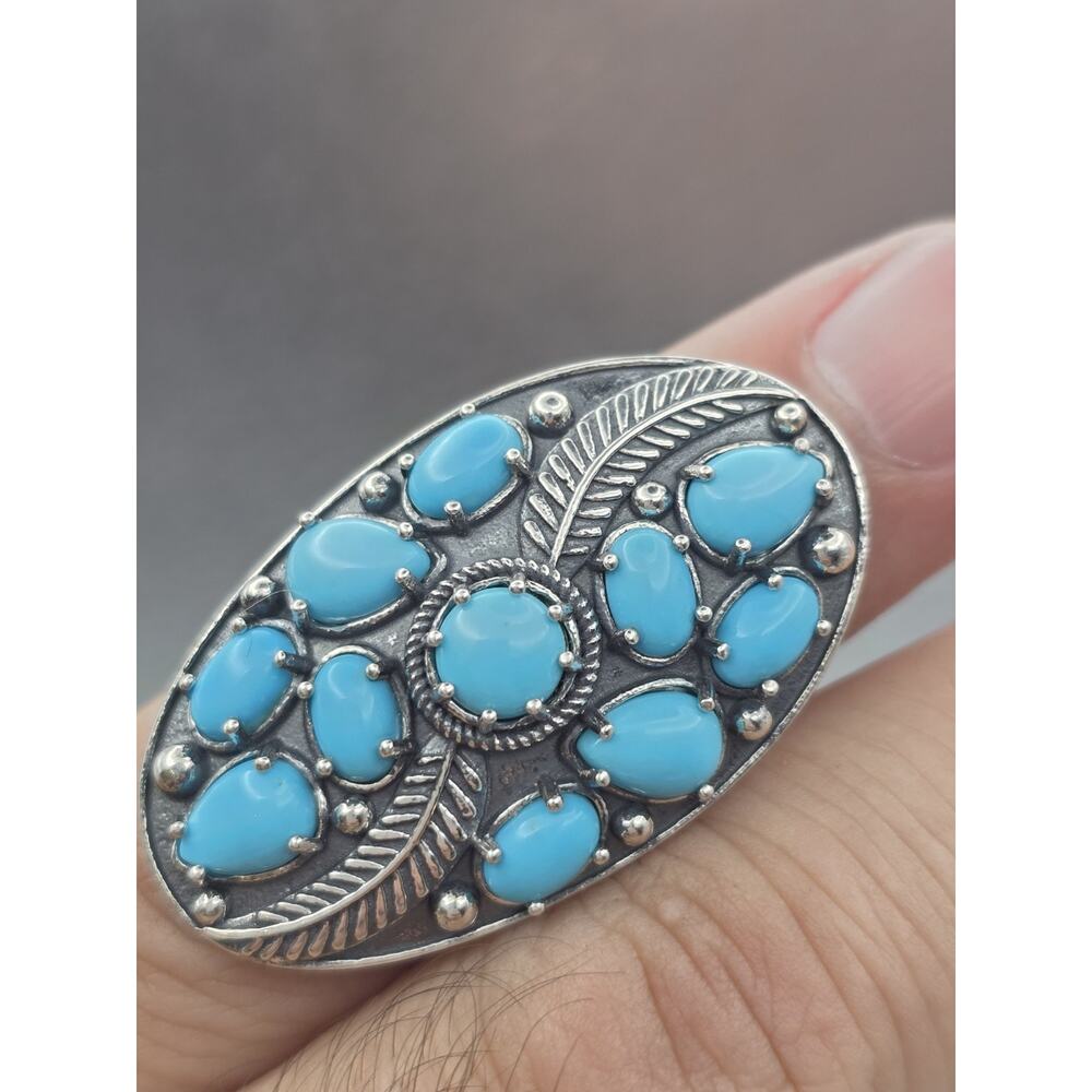UTC 925 Sterling Silver Turquoise Ring Size 7